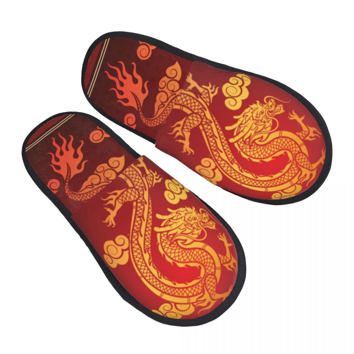 Men Shoes Illustration - Тапочки с иллюстрацией дракона для женщин