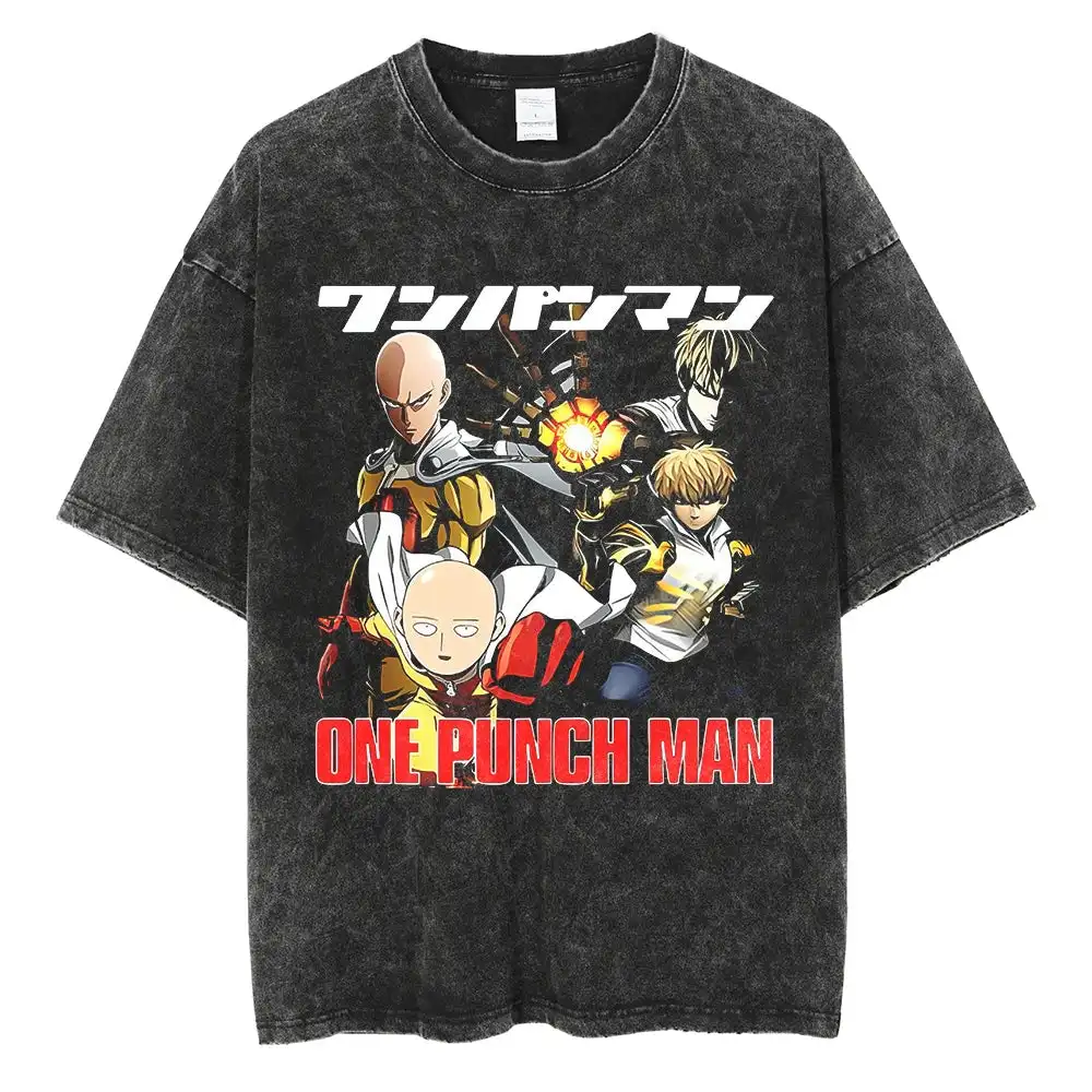Men Shoes Illustration - Винтажная футболка One Punch Man Hero