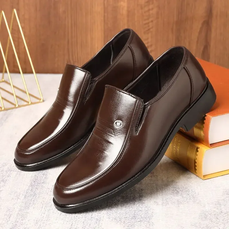 Men Shoes On Clearance - Коричневые, черные мужские деловые туфли, кожаные