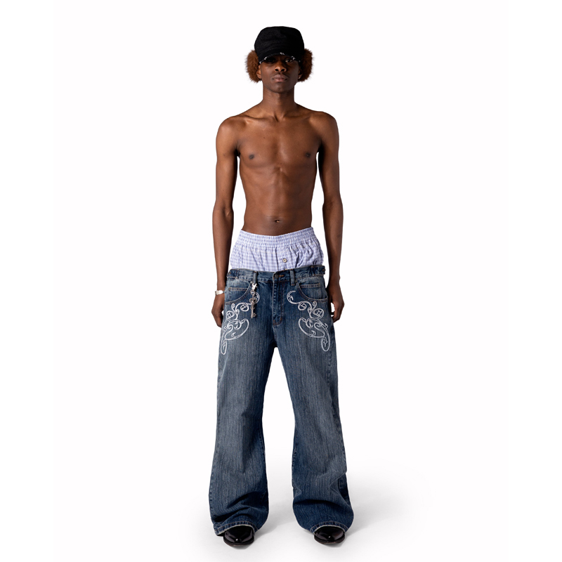 Джинсы Y2K синие расклешенные  – обзор и цена Men Shoes Jeans