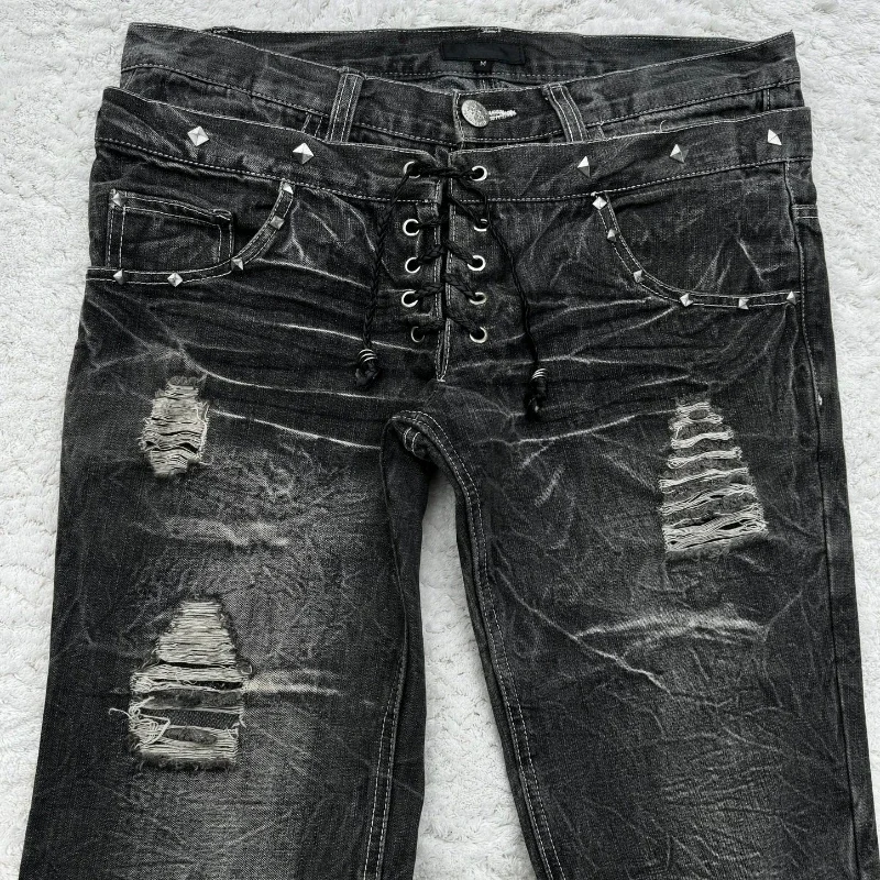 Модные уличные джинсы с двойно – обзор и цена Men Shoes Jeans