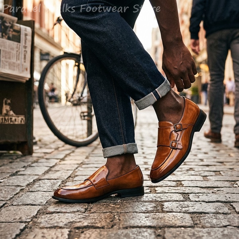 Мужские лоферы с двойной пряжк – обзор и цена Men Shoes Oxford