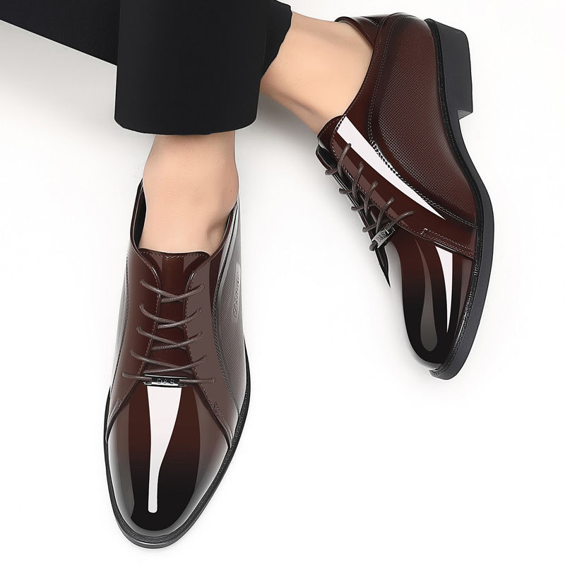 Яркая черная социальная обувь  – обзор и цена Men Shoes On Clearance