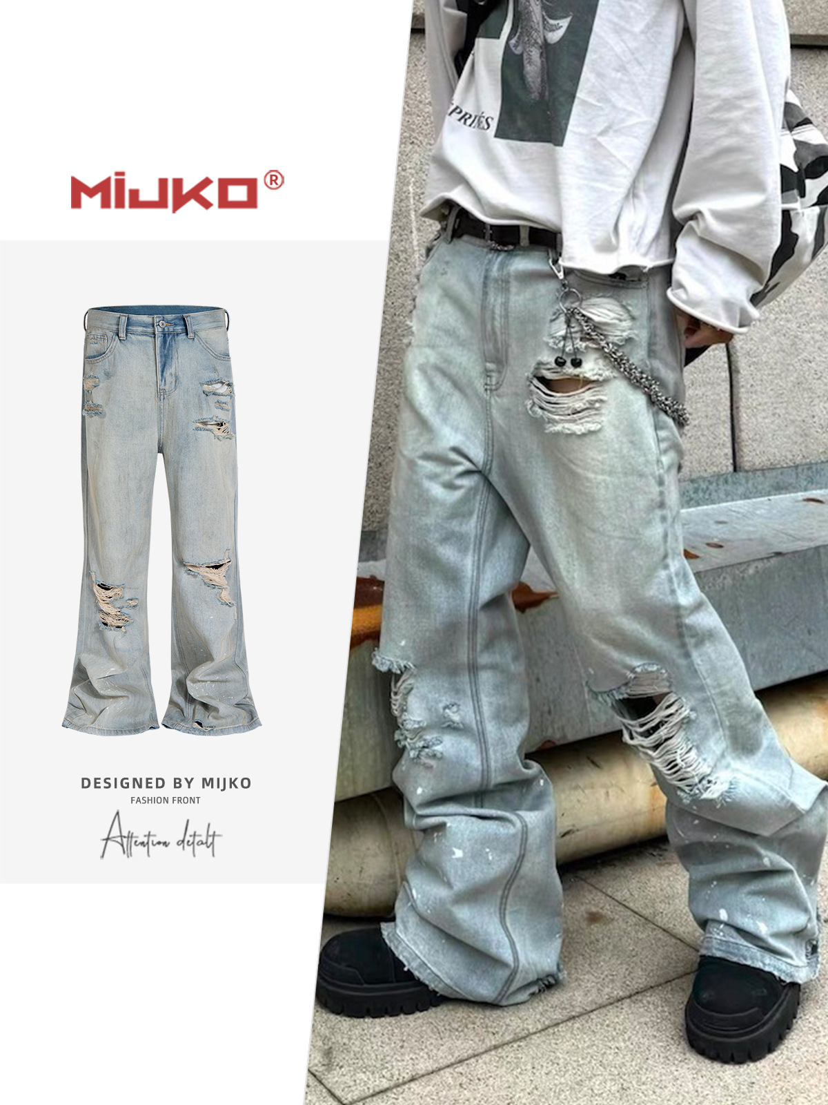 MIJKO Рваные джинсы унисекс, р – обзор и цена Men Shoes Jeans