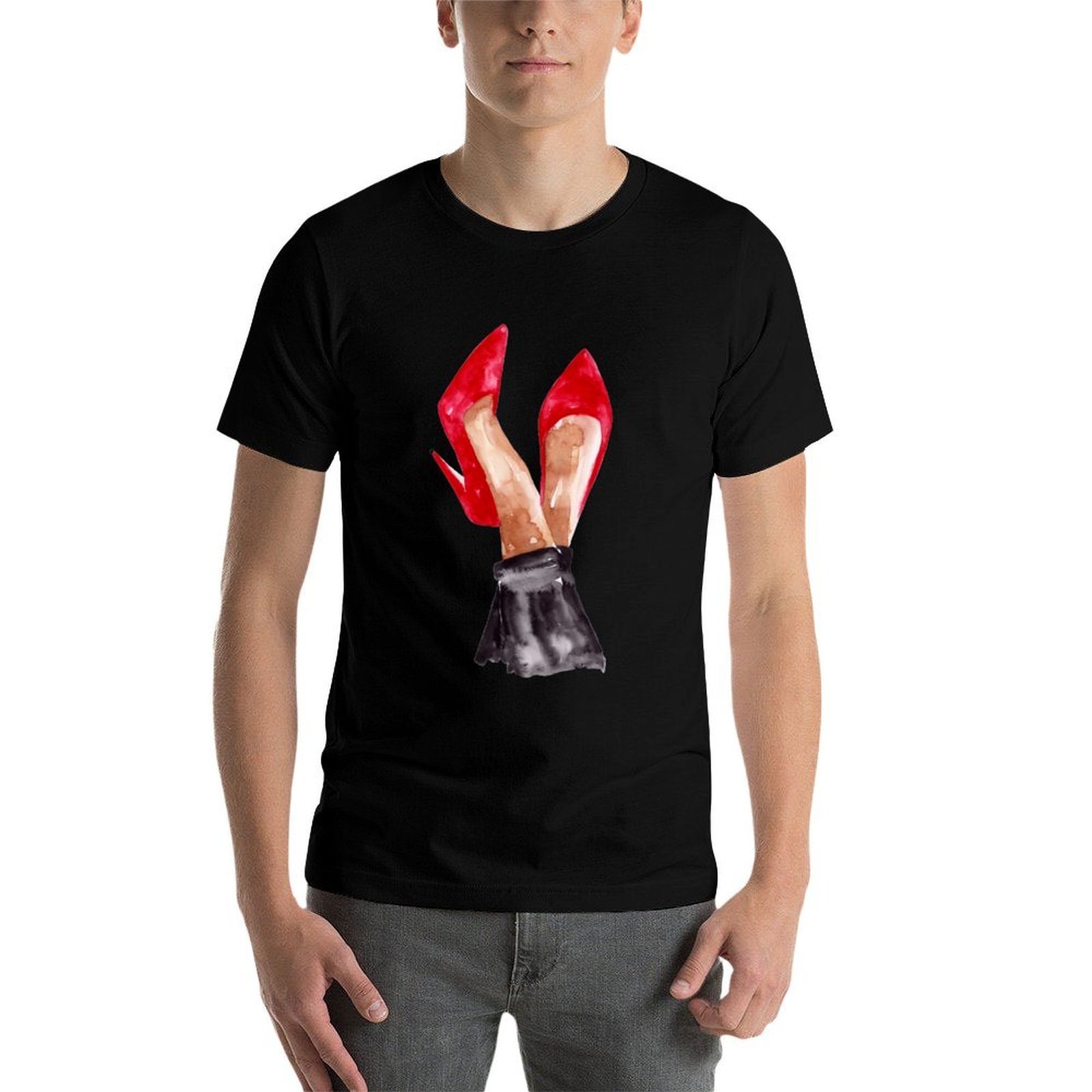Футболка с акварельным изображ – обзор и цена Men Shoes Illustration